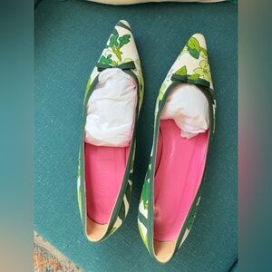 J. Crew Women's Libert Print Green Leaf Print Flats